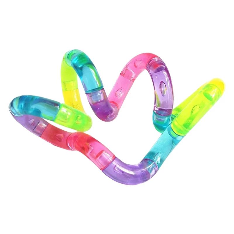 Deformable Rope Fidget Toy Deformation Rope Knot Pressure Stress Relief Toys Rrainbow Color Anti Stress Deformable Rope Best Toy