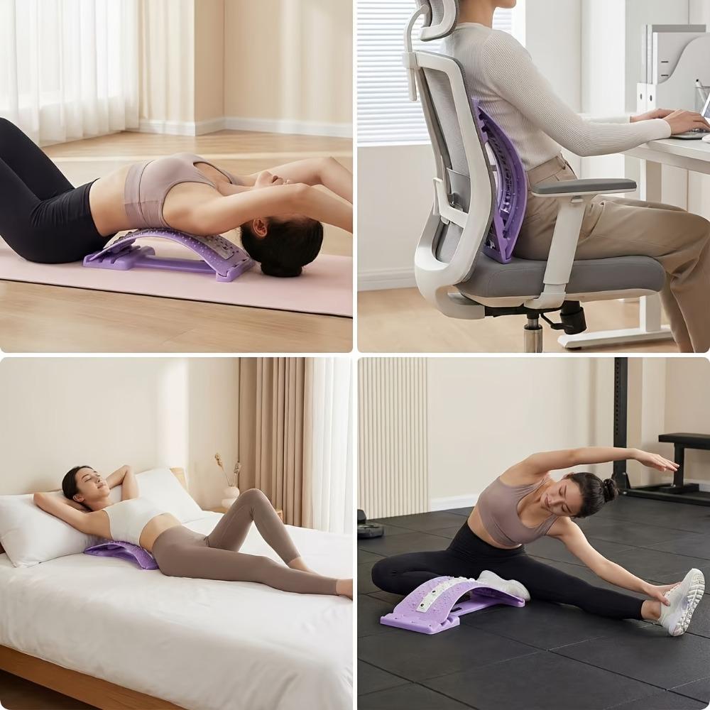 Back stretching device, adjustable lumbar support plate under the lower and upper back stretchers, Body Care