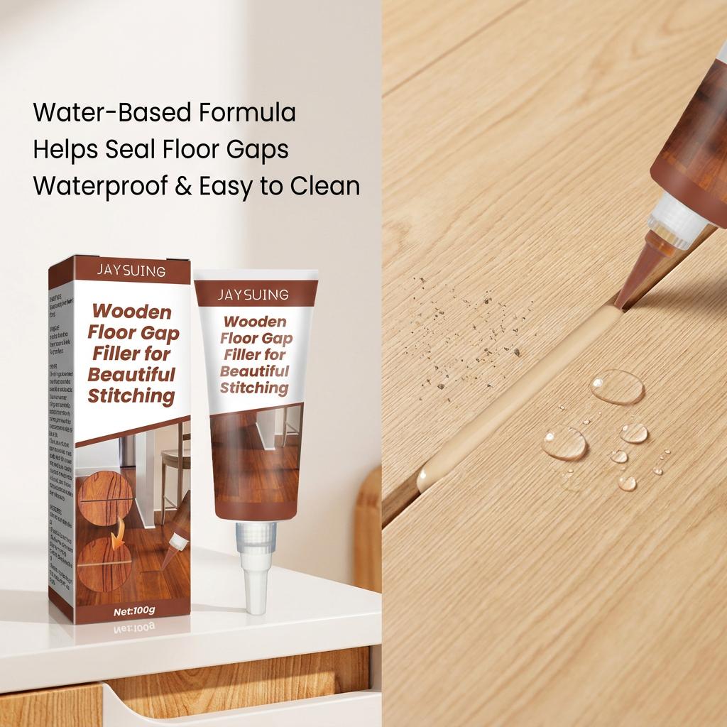 JAYSUING Wood Floor Gap Filler 100g, Water-Based Wooden Floor Repair Sealant, Anti-Dust Gap Filling Paste for Wood Floor Gaps