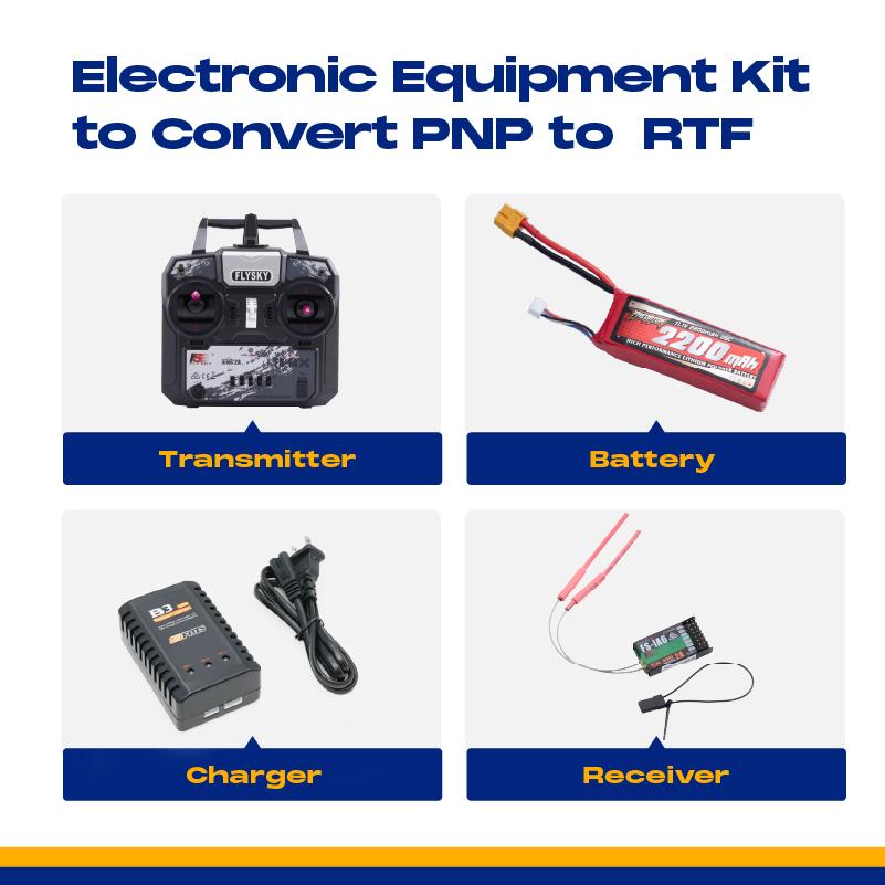 Electronic Equipment Kit to Convert PNP to RTF(2200mAh Battery with XT60 Plug、This kit is for 1300mm PA-18, 1500mm Maule, 1400mm Kingfisher）