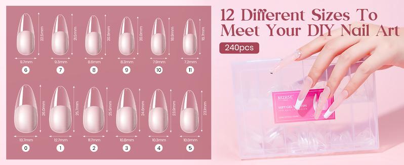 MIZHSE 6-in-1 Nail Kit – Solid Glue, 240pcs Almond Tips, UV Lamp, DIY Extension Set MIZHSE 6-in-1 Nail Kit – Solid Glue, 240pcs Almond Tips, UV Lamp, DIY Extension Set