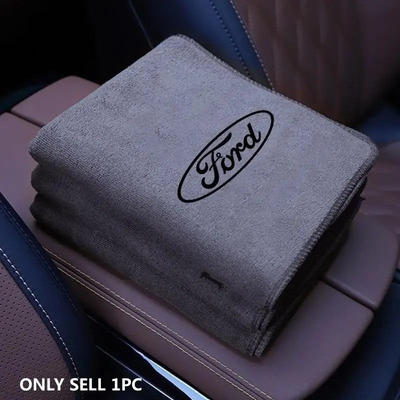 Car Suede Fleece Microfiber Wash Towel, Towels For Cars, Car Wash Accessory, Water Sucking for Ford St-Line Focus 2 3 Mondeo Ecosport Kuga Mk4 Fiesta Mk3, Auto Styling Accessories