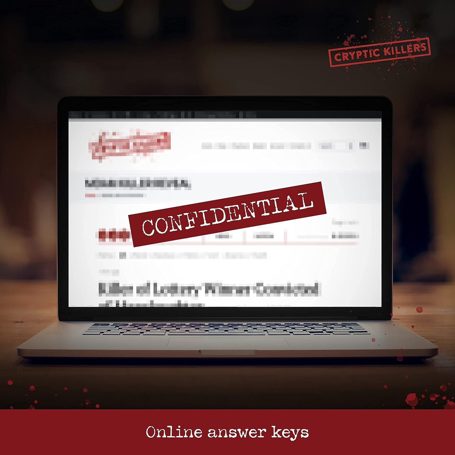 Immersive Scenario Scripted Murder Game-card game-Cryptic Killers Unsolved murder mystery game - Cold Case Files Investigation Detective clues/evidence - Solve the crime - For individuals, date nights & party groups - Murder of a millionaire