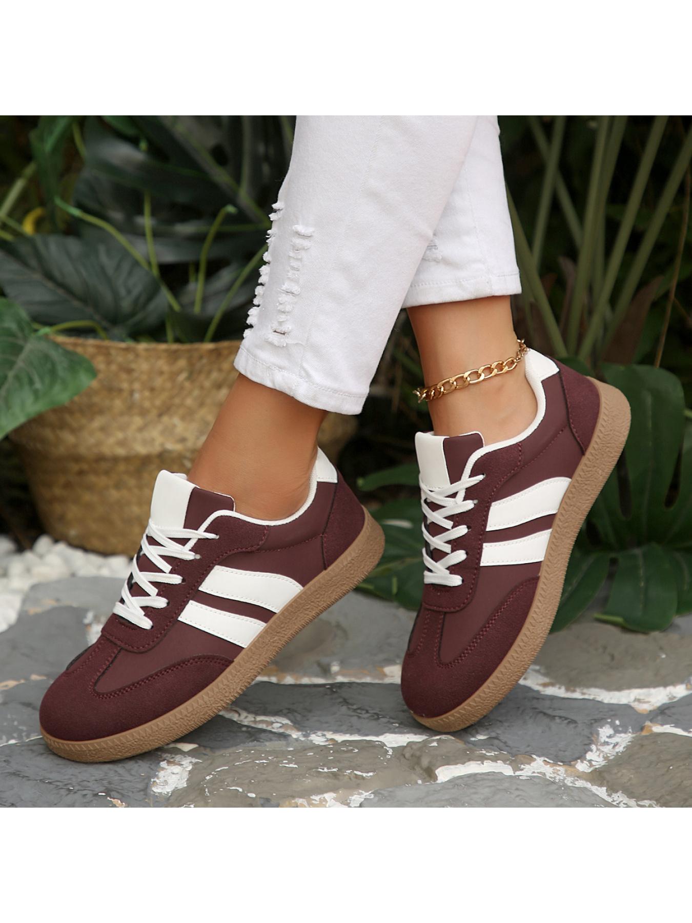 Versatile Retro Trainers, 2 Colors, Suede Patchwork, All-Season Casual Shoes