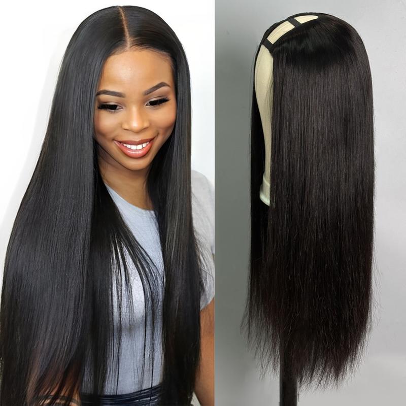 Mscoco Layered Body Wave U Part Human Hair Wig Affordable yaki Straight & Straight & Highlight U Part Human Hair Wigs 2×4 Opening Size Highlight 1B 22 And 1B 2 30 U Part Wig