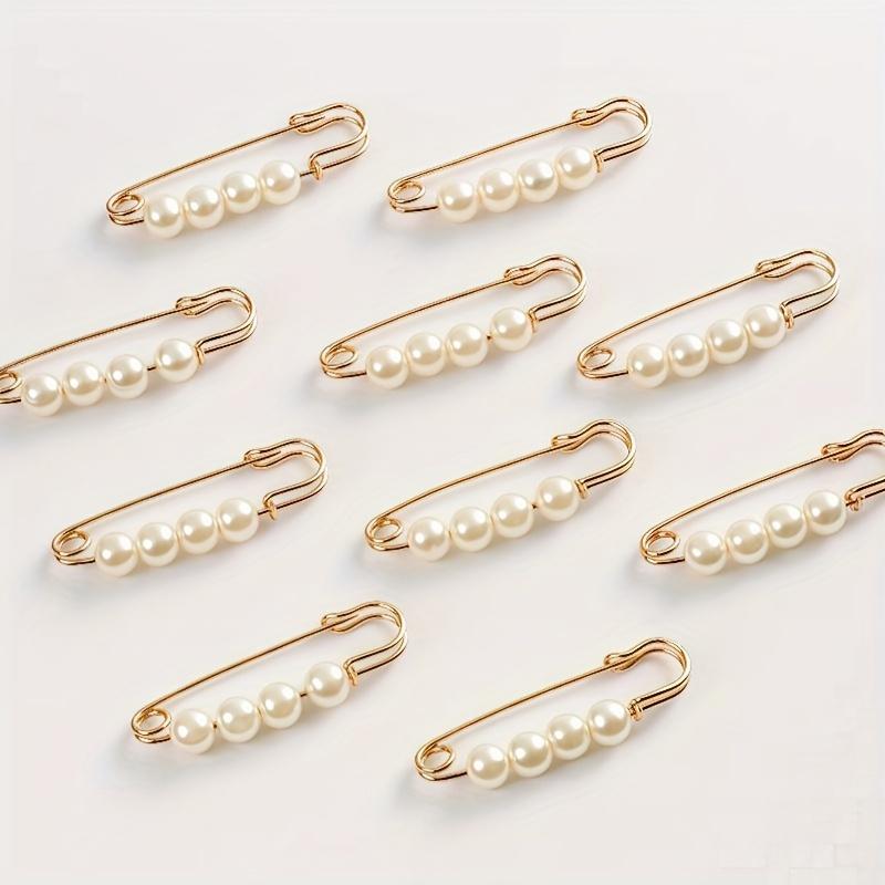 8pcs No-Sew Clothing Clips - Adjustable Buckle with Detachable Pearls, for Dresses, Shirts, Pants, Garments - Elegant Fasteners for Wedding, Party, Everyday Outfits - Durable & Easy Application, Fashion Embellishments, Chic Design, Polished Look