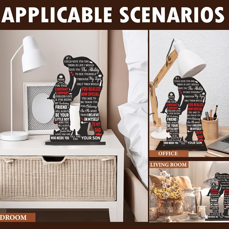 Wooden Plaque Gift for Dad, Son's Birthday or Father's Day Present, Cool Decorative Sign, Best Dad Decoration, 2D Plane Design