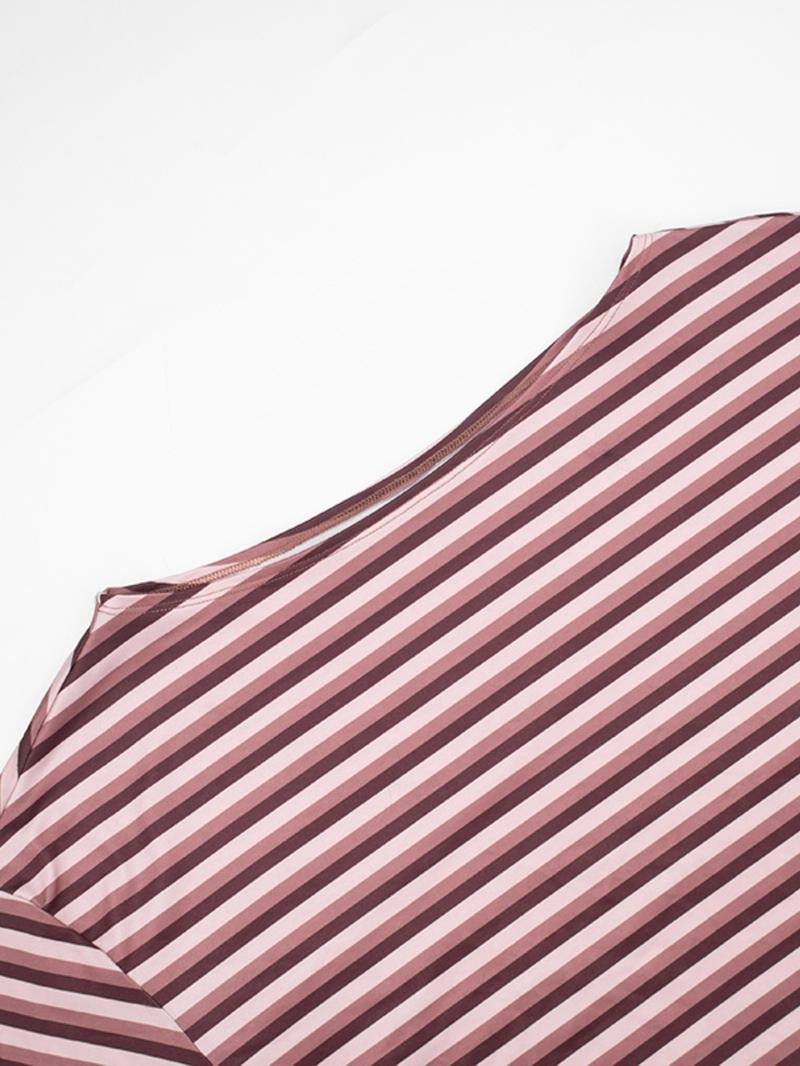 Women's Fashion Casual Striped Long Sleeve Top + Pants Two-Piece Set, Comfortable Trendy Spring & Fall, Perfect for Daily Wear