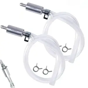 2/4 Pcs Brake Bleeder Hose Kit, one-way check valve tubes with metal clamps. Universal disposable tools for hydraulic brake and clutch maintenance on cars and motorcycles.