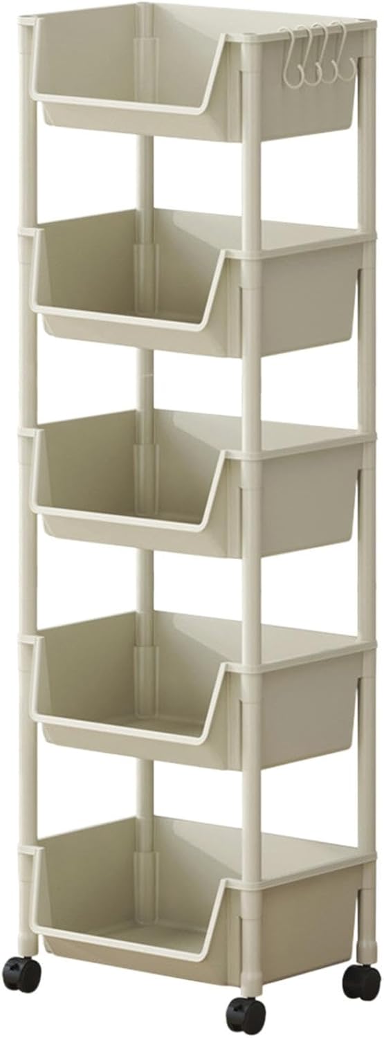 Multifunctional Multi-Layer Plastic Storage Cart with Wheels, Layered Shelf Organizer Bathroom Storage Rack for Bedroom Kitchen Bathroom Living Room Multifunctional Multi-Layer Plastic Storage Cart with Wheels, Layered Shelf Organizer Bathroom Storage Rack for Bedroom Kitchen Bathroom Living Room