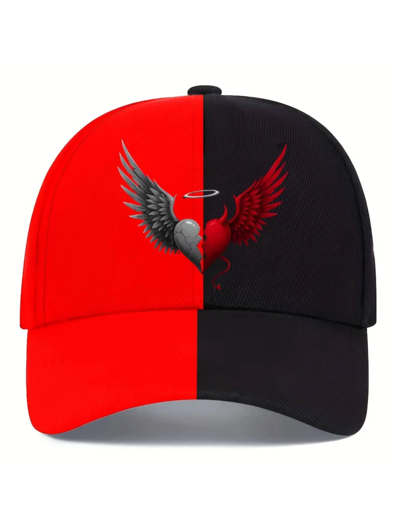 Heart Wings Pattern Baseball Hat, Unisex Adjustable Street Style Cap, Perfect for Daily Wear and Gifts, All-Season Outdoor Fashion