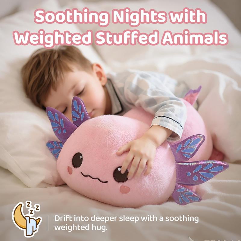 Removable Heating Pad – 5lb Weighted Mewaii Premium Plush, Microwavable & Freezable Stuffed Animal, Hot & Cold Cuddle Toy for Stress Relief