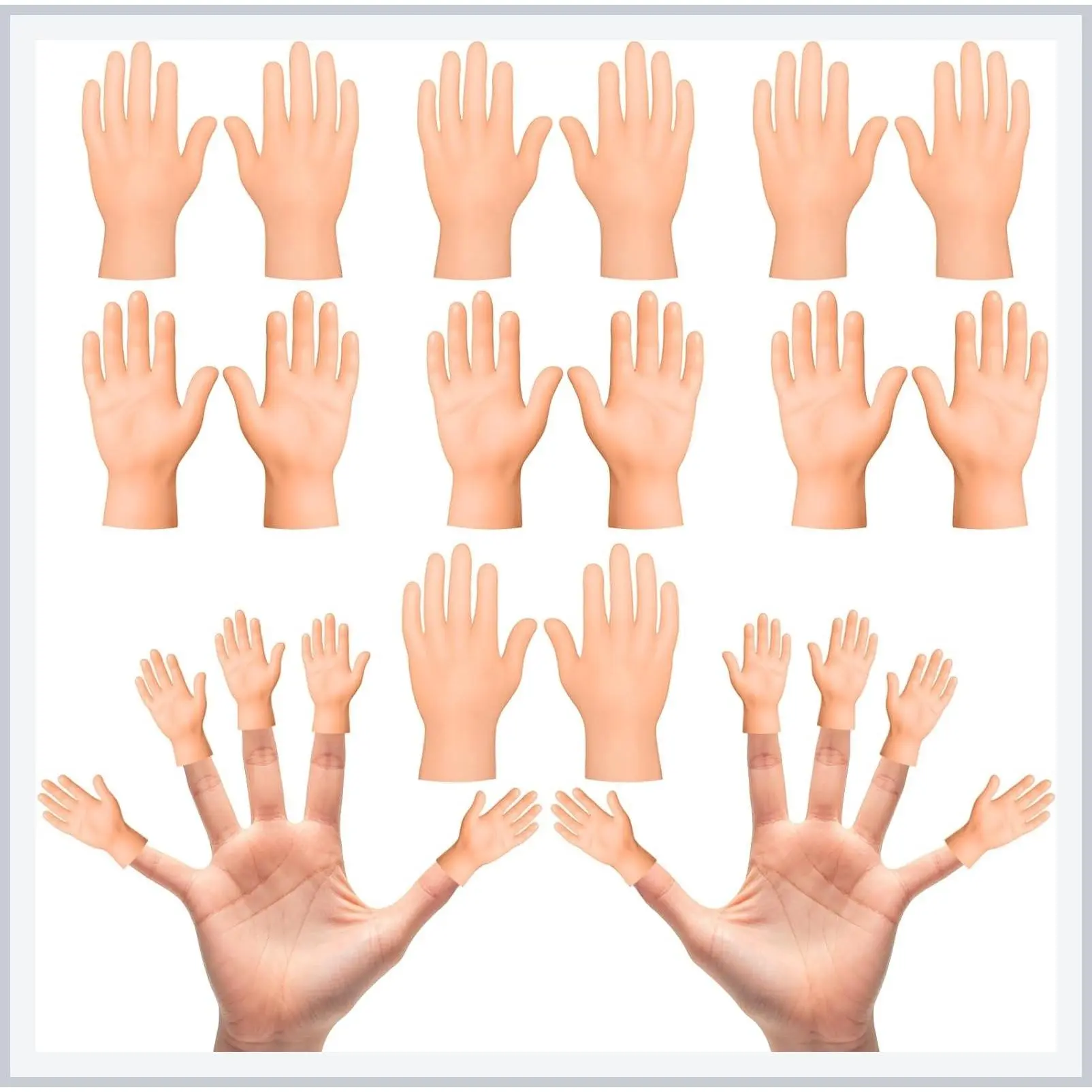 30 Pcs Tiny Finger Hands Mini Fingers Funny Hand Puppets, Miniature Small Hands for Puppet Show, Gag Performance, Cute Little Hand Finger for Party Favors
