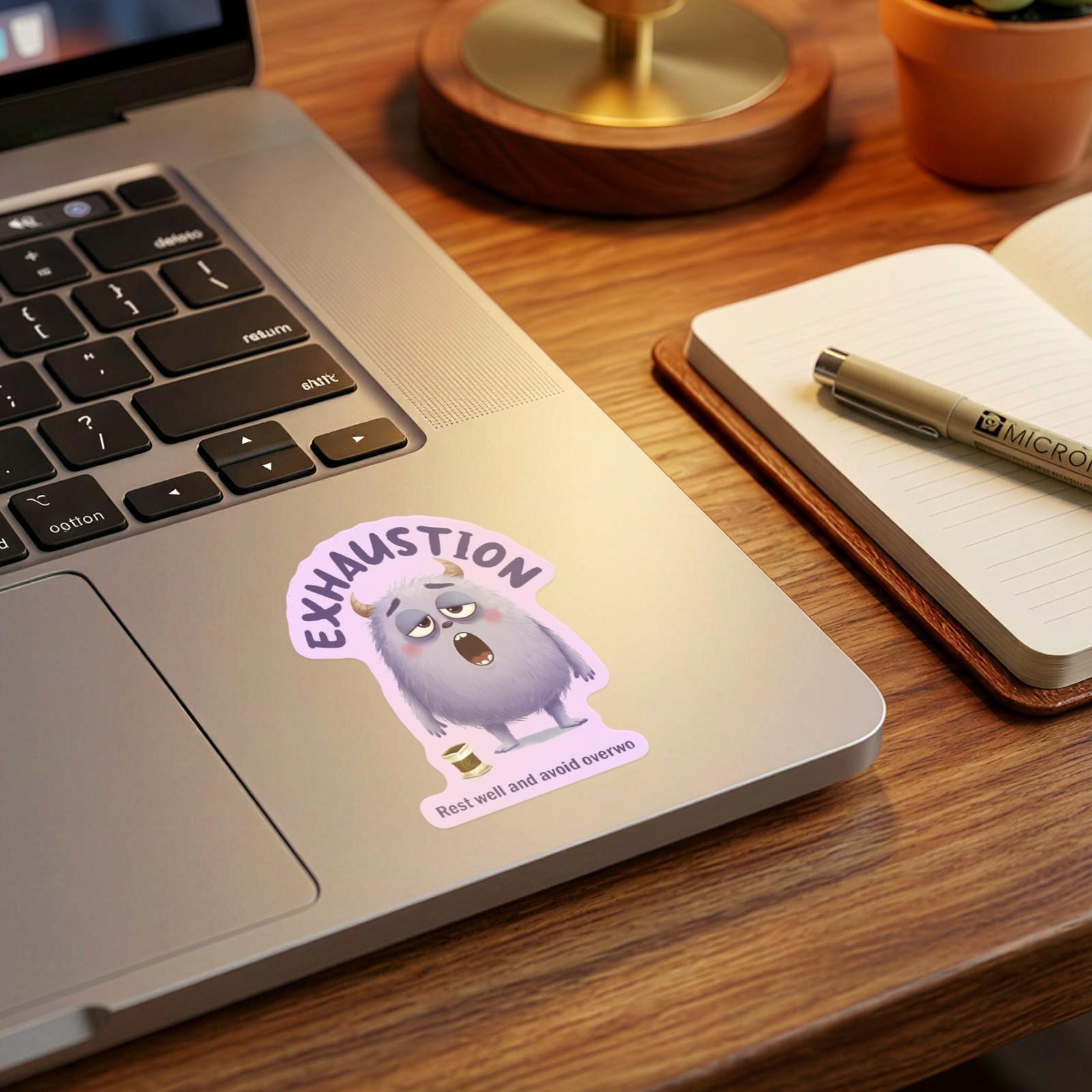 50 Sheets Emotion Recognition Monster Stickers, Mental Health Education Text Stickers, Waterproof DIY Scrapbook Material