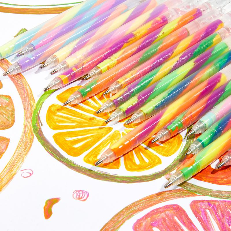 Mixing of 3 Colors Rainbow Gel Pens Color Changing Ballpoint Pen Glitter Pen Set for Adults Coloring Books Drawing Doodling Scrapbooking Notes,Artist Illustrating