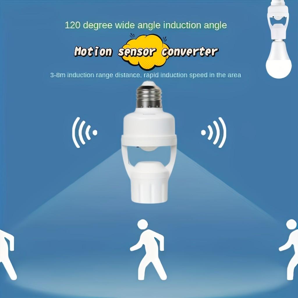 Human Body Infrared Sensor Light Universal Socket, Install the Sensor Lamp Holder, Adjustable Switch, 85-265v Wide Voltage Range Motion Sensor, Suitable for Various E27 Bulbs, Smart Home Lighting, Easy to Install