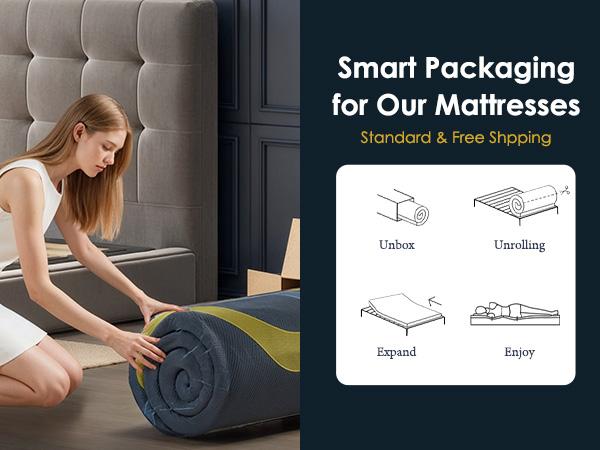 3-Layer Foam Mattress Bamboo Charcoal Memory Foam + Green Tea Support Cozy & Fresh Sleep