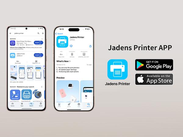 JADENS Shipping Label Printer, Bluetooth Wireless Thermal Label Printer, Compatible with iOS, Android, Windows, Mac, Chromebook, Widely Used for Etsy, Ebay, Shopify, USPS