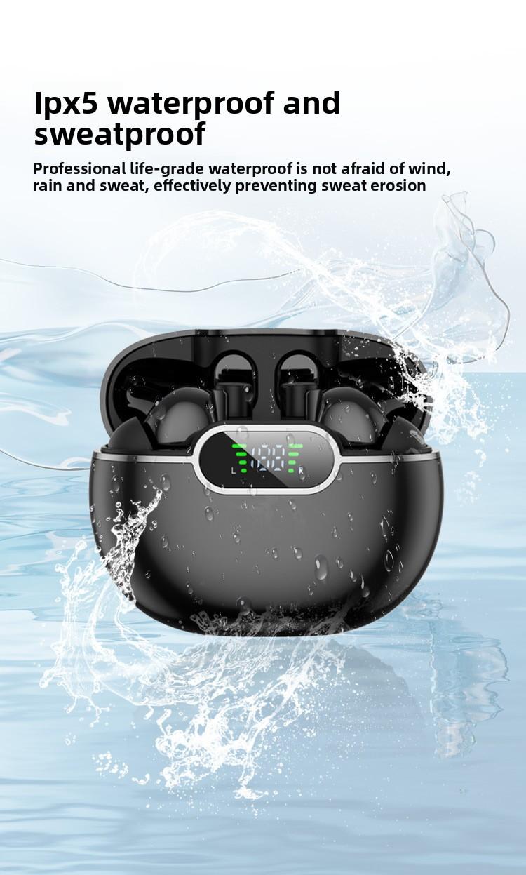 Intelligent noise reduction in-ear wireless digital display binaural stereo bass bluetooth headset Deep Earbuds