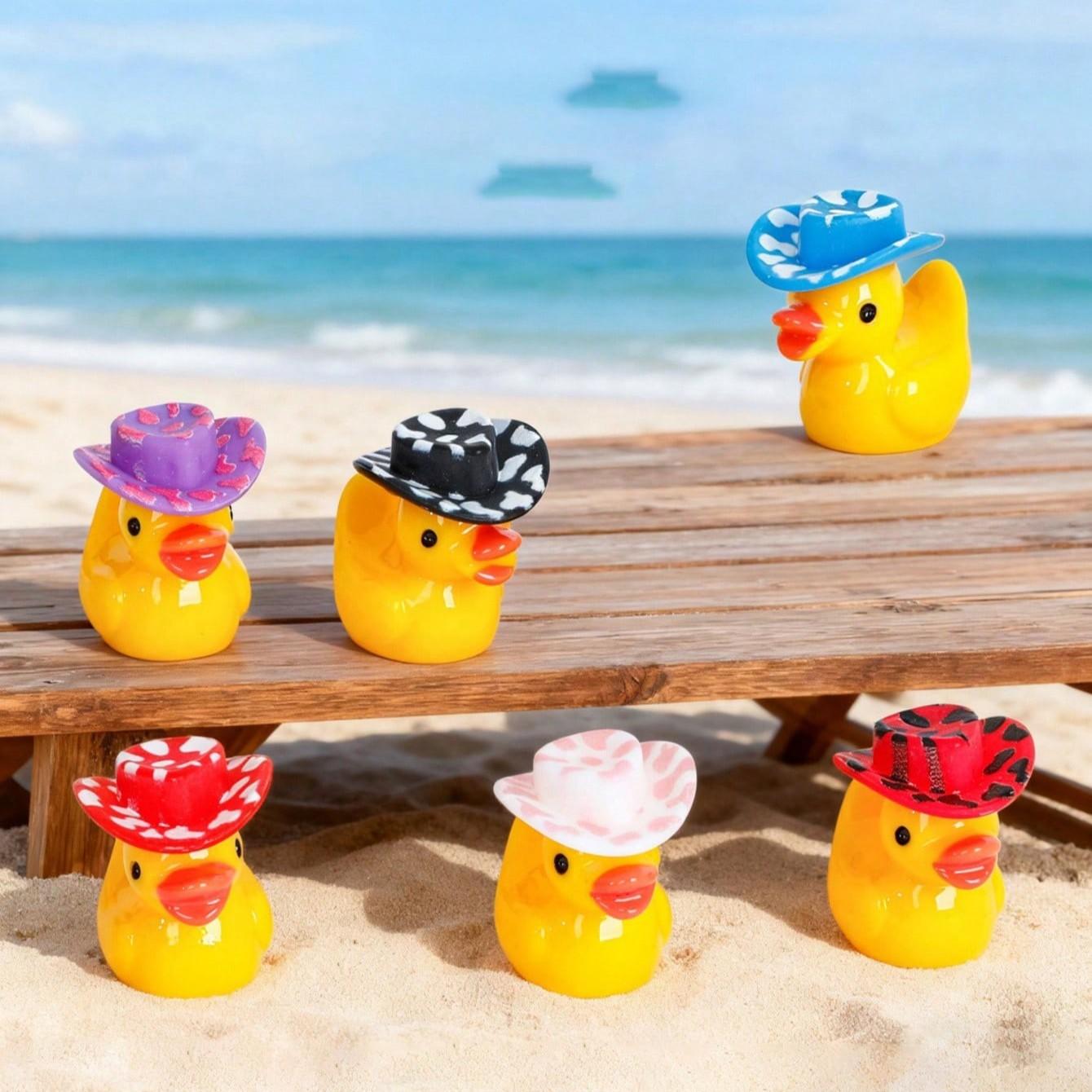 Mini Resin 3D Duck Figurines, 5-60pcs Set, Solid Color, Ideal for Water Landscapes, Garden Decor, DIY Craft Supplies, 3D Duck Ornaments