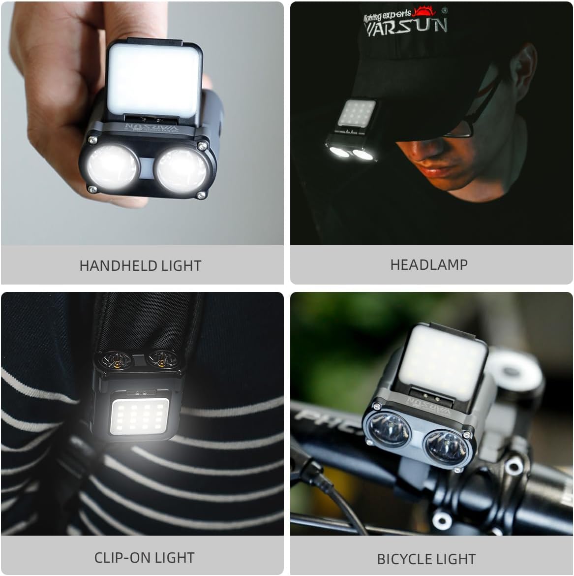 【TikTokShopBlackFriday】WARSUN Headlamp Rechargeable, 90° COB LED Head Lamp with Motion Sensor, 5 Modes & IPX5 Water-Resistant LED Head Light for Night Running, Fishing, Cycling, Camping