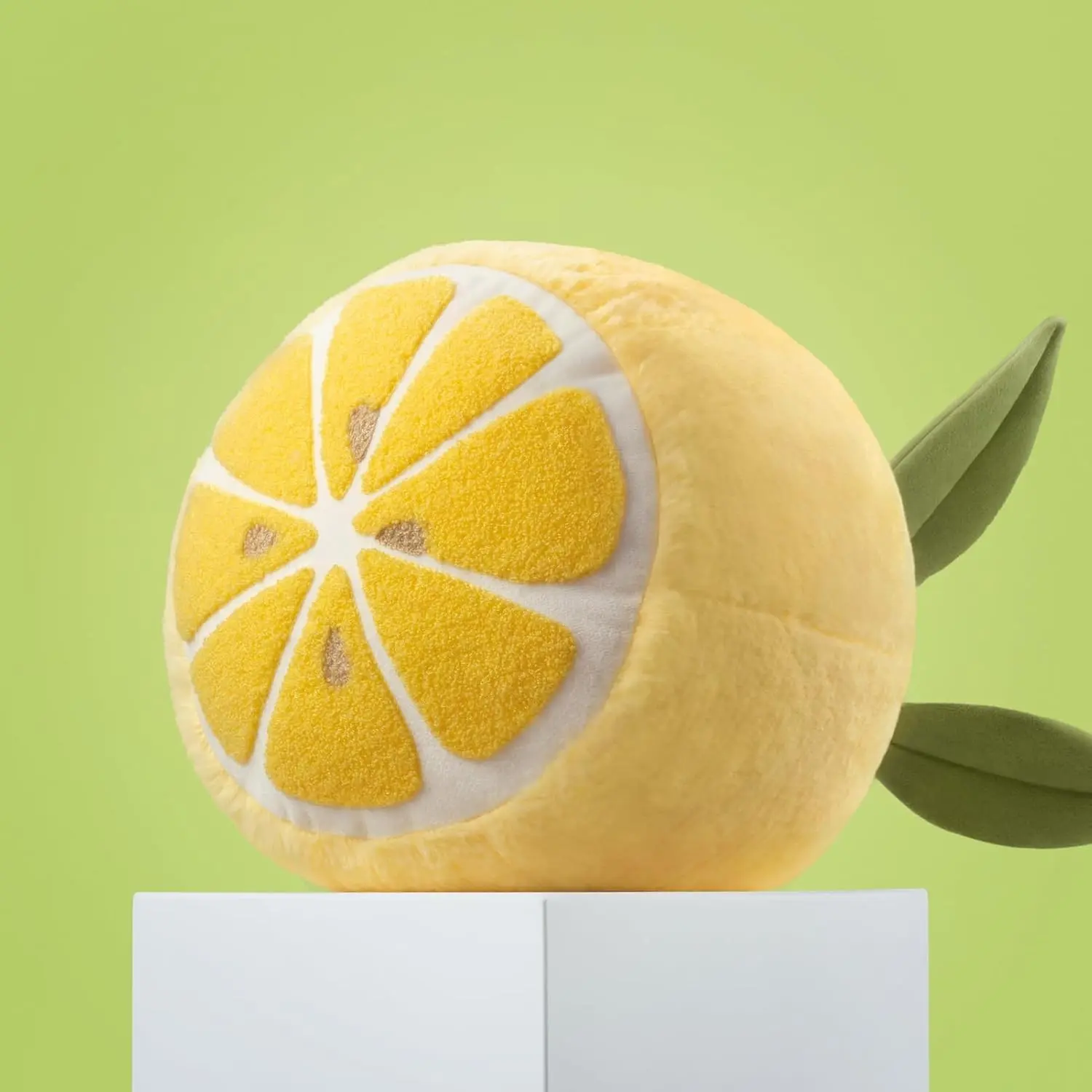 Fruit Shaped Pillows Series Lemon Shaped Throw Pillow, Fun Home Decor of Fruit Themed Shaped Cushions, Decorative Shaped Pillow for Couch Bed and Chair, Yellow, 10 x11.5 inches