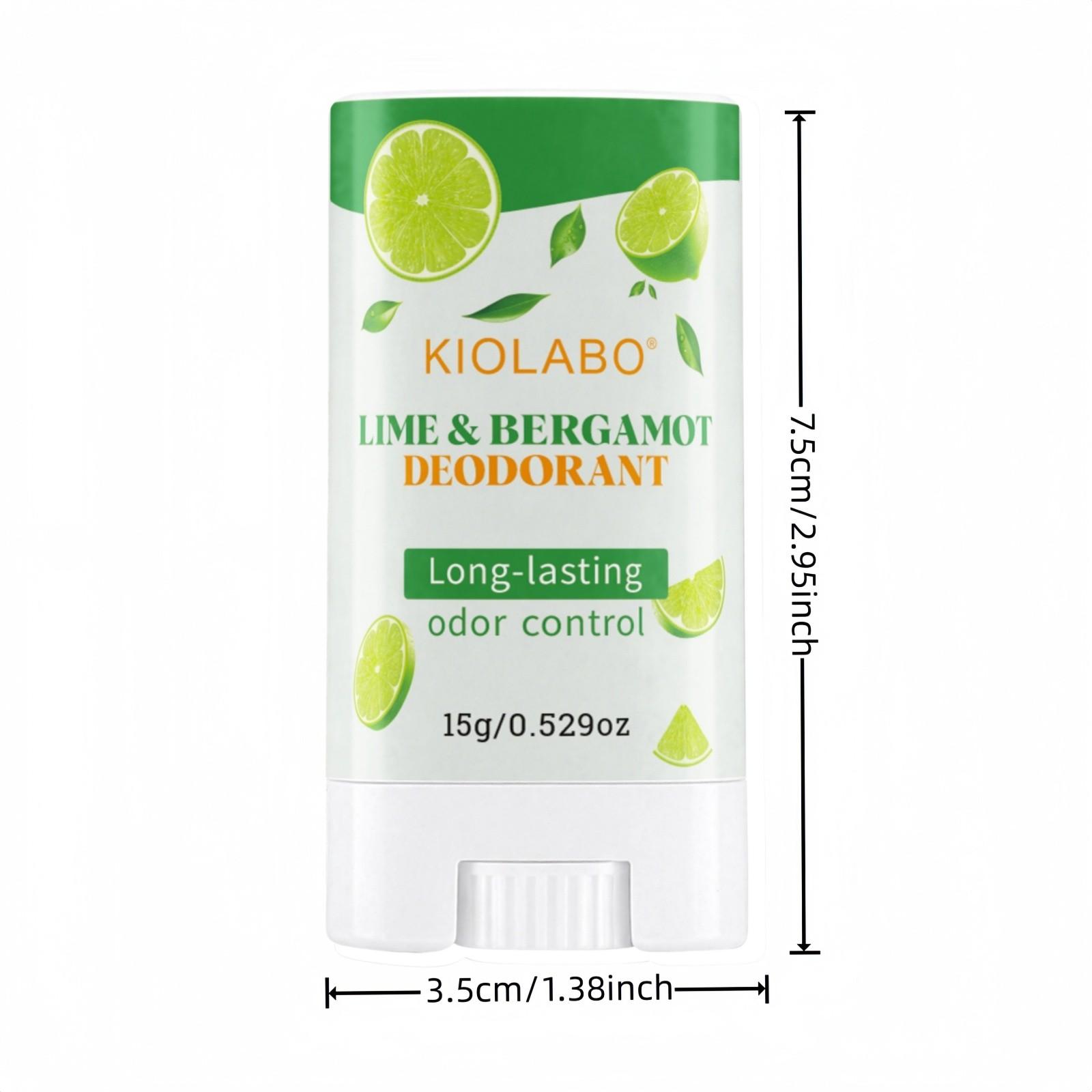 Lime & Bergamot Deodorant Stick for Men & Women, Long Lasting Odor Control, Fresh Citrus Fragrance, Natural Daily Body Deodorant, Travel Size