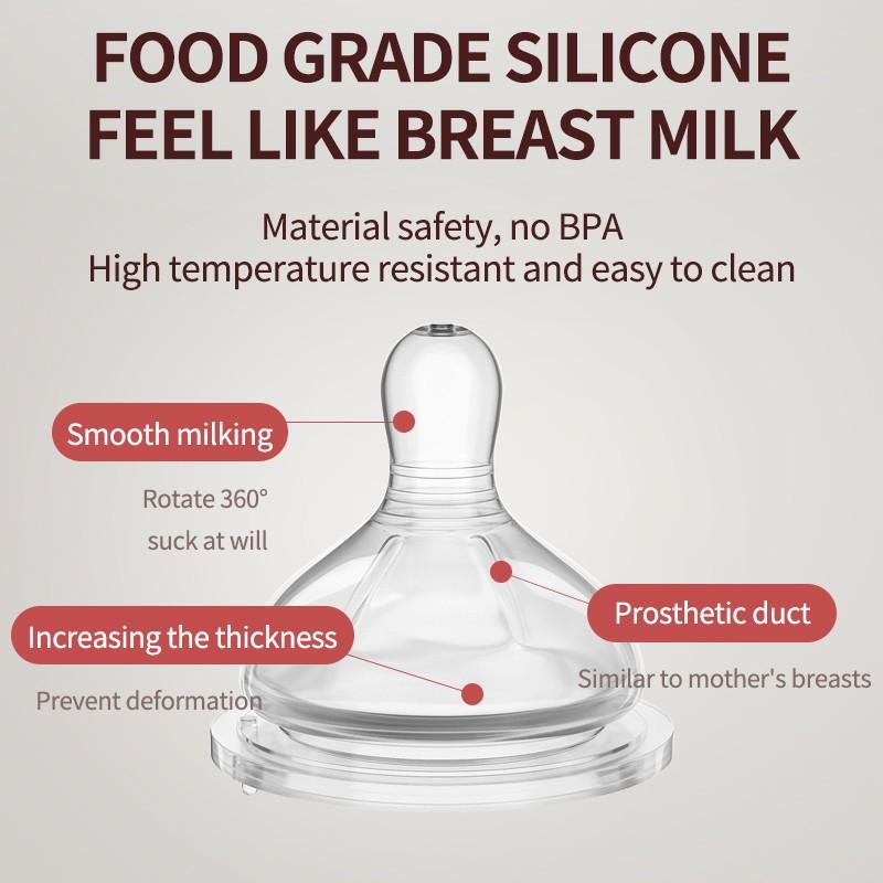 Oberni 9oz Anti-Colic Baby Bottles with Weighted Straw & Non-Slip Handle BPA-Free Silicone Nipple for Newborns 12+ Months Safe Feeding