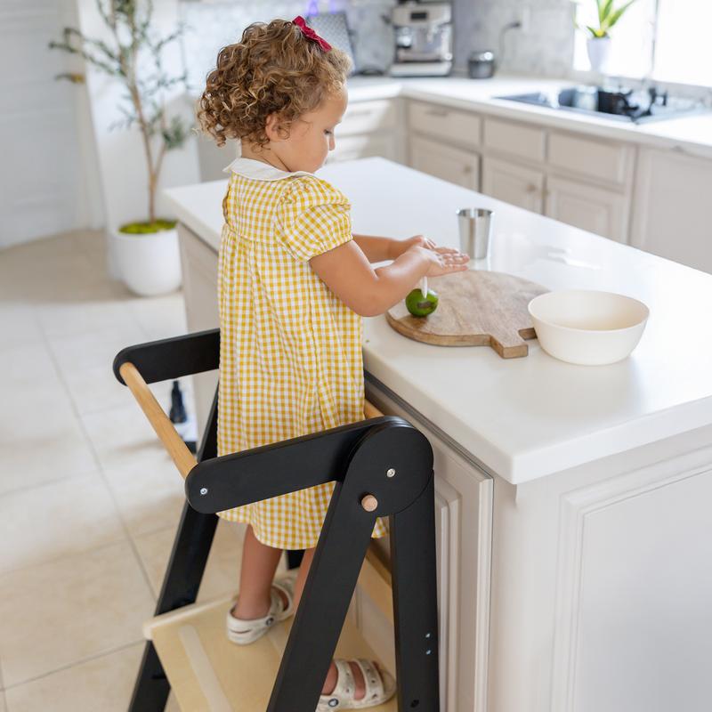 HARPPA Nordi | Foldable Toddler Tower – Compact Montessori-Inspired Standing Tower for Ages 2–6, Wooden Convertible Tower for Kitchen, Bathroom & More