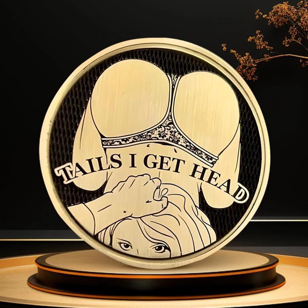 Funny Heads Tails Coin Good Luck Challenges Coin Pocket Size Collectible Coin Double Side Challenges Token Decoration Coin