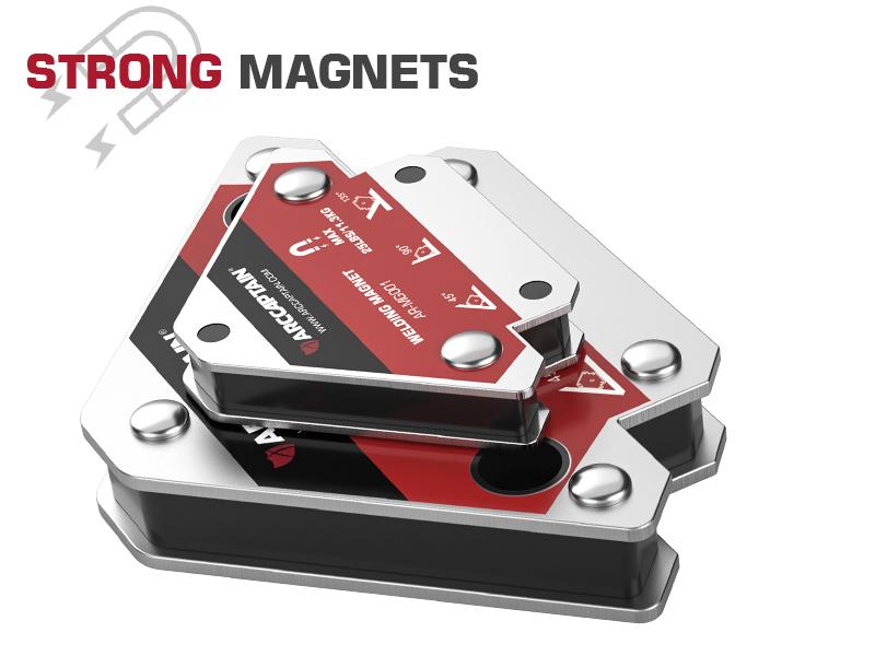 ARCCAPTAIN Welding Magnets 25LB & 55LB & 75LB Welding Magnet Set, Magnetic Welding Holder, Holding Power Welding Accessories Adjustable Angle Welding Magnet Holder Heavy Metal Duty Tool Kit