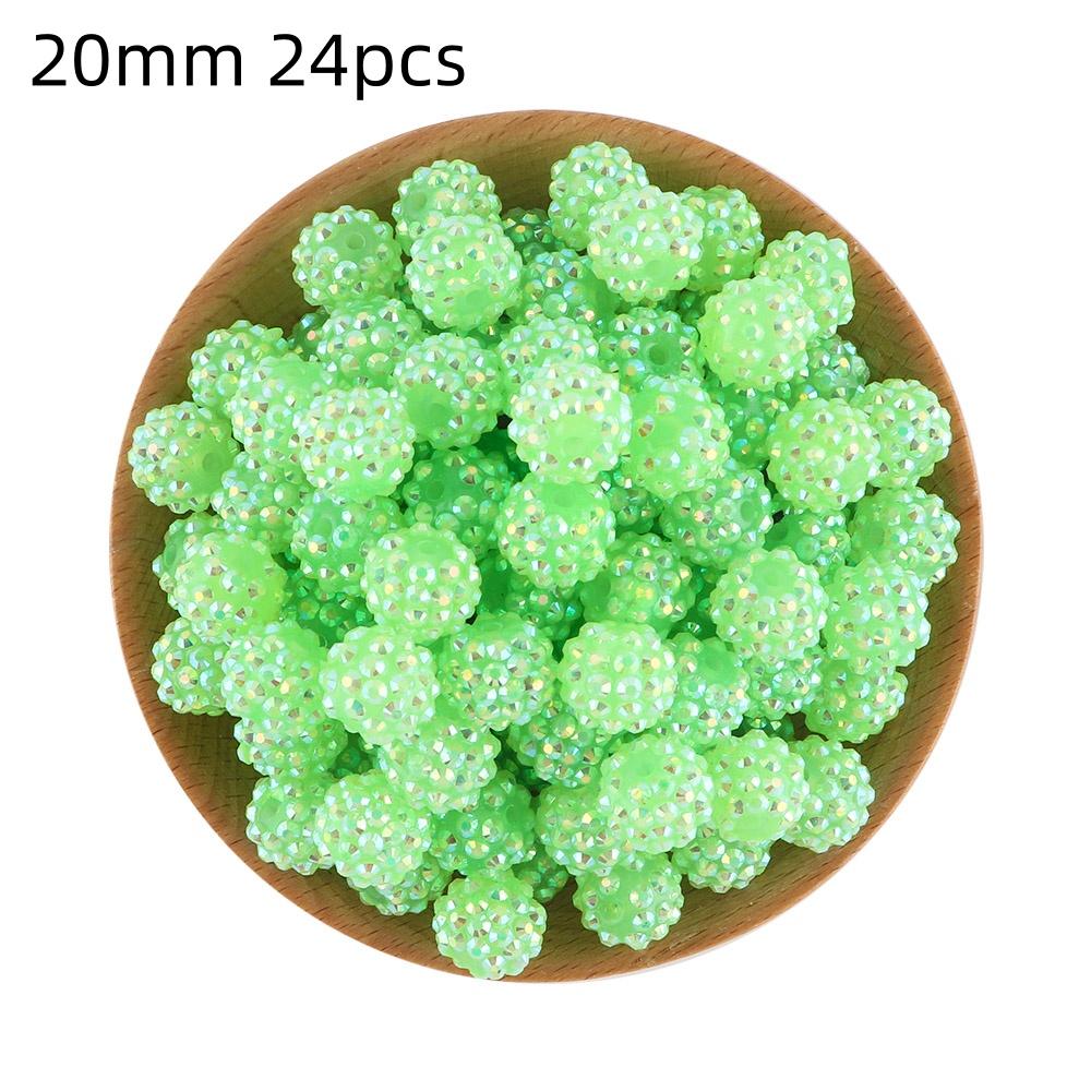 24pcs 14/16/20mm Resin Bayberry Ball Rhinestone Beads, Fashionable and Exquisite Acrylic Beads, Suitable for Pen Accessories, Bracelets Jewelry Making DIY Decorative Accessories