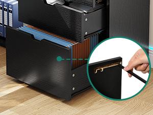 Yitahome L Shaped Desk with Power Outlets & LED Lights & File Cabinet, 55" Corner Computer Desk with 3 Drawers & 3 Storage Shelves, Home Office Desk with Bookshelf