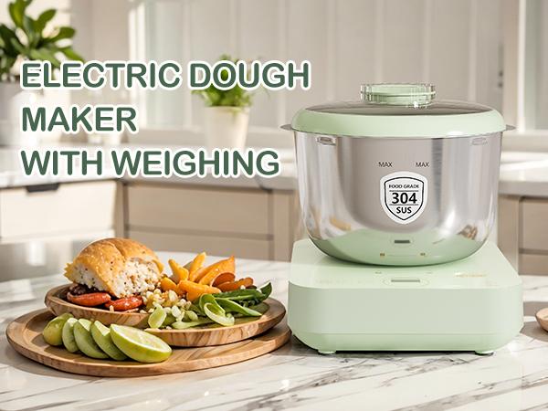 Sunvivi Electric Dough Maker with Weighing Function 5.2QT Stainless Steel Bowl Low Noise Operation Household Bread Maker Kitchen Kneading Machine Sunvivi Electric Dough Maker with Weighing Function 5.2QT Stainless Steel Bowl Low Noise Operation Household Bread Maker Kitchen Kneading Machine