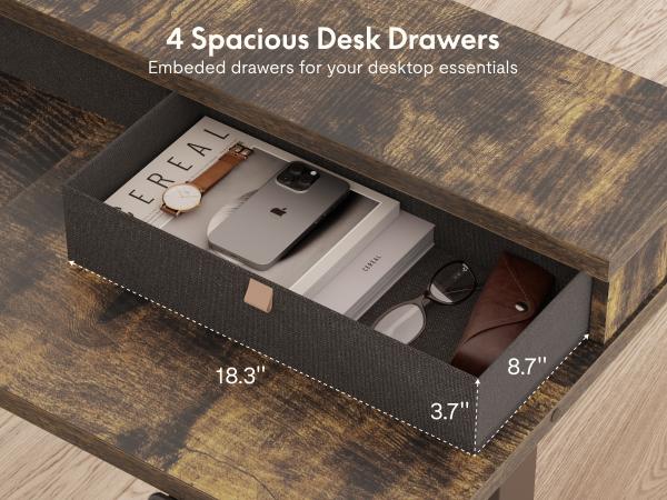 FLEXISPOT L-Shaped Electric Standing Desk with 4 Drawers & USB Charger Adjustable Height  for Home Office Gaming Height Adjustable Home Office Corner Desk with Monitor Shelf