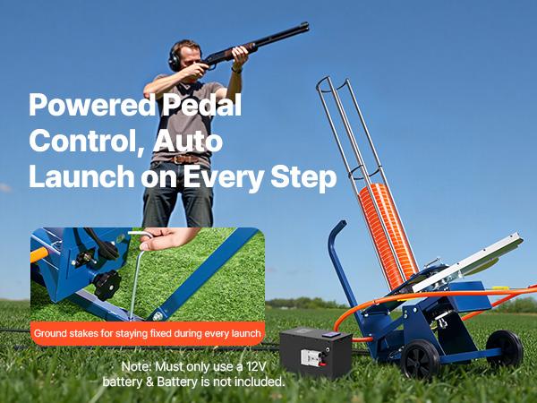 VEVOR Clay Target Thrower, 75-80 Clays Pigeon Thrower, 55+ Yards Automatic Skeet and Trap Launcher on Wheels - with Adjustable Angle, Foot Pedal Pull Handle for Clays Throwing, Shooting Sports