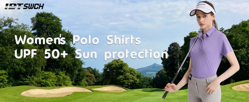 Women's Polo Shirts UPF 50+ Casual Sun Protection Work Quick Dry 4 Buttons Short Sleeve Collared Golf Shirt XS-3XL