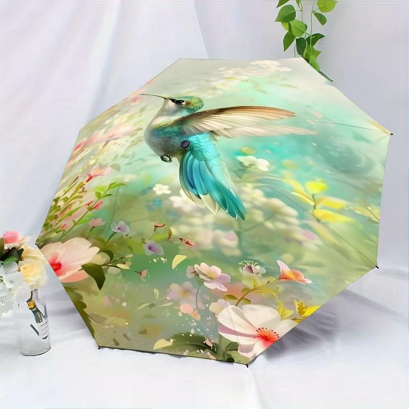 Auto Open Close Windproof Umbrella, Butterfly Dance Pattern, Portable Folding Design, Lightweight for Men and Women, Perfect Gift