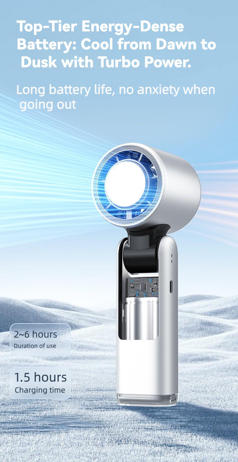 100-Speed High-Power Turbo Fan, Instant Ice Cooling Technology| Portable Handheld Fan with LED Display| Foldable 3-in-1 Design| USB-C Rechargeable Mini Fan| Ultimate Summer Essential & Travel Gadget| Perfect Gift for Her, Outdoor Festivals