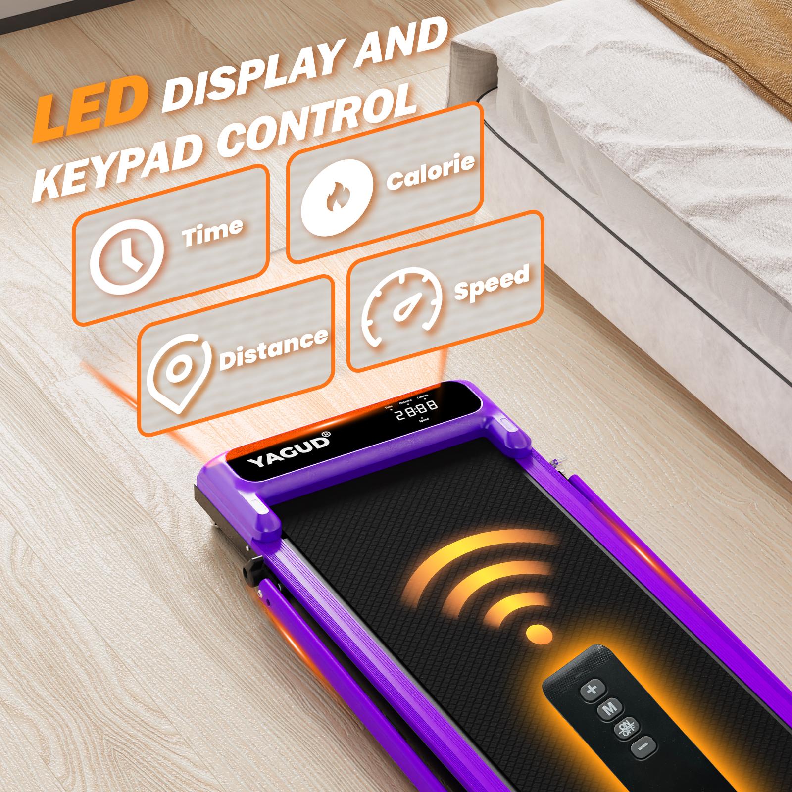 【YAGUD】Walking Pad Treadmill with Manual Incline, LED Display, Remote Control, 265LBS Capacity – Under Desk Treadmill for Home SpringStatements