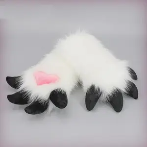 Handmade Fur Set Claws Kig Gloves Dragon Claws Anime Conference Cosplay Gloves Cosplay Stage Costumes Cosplay Performance Props