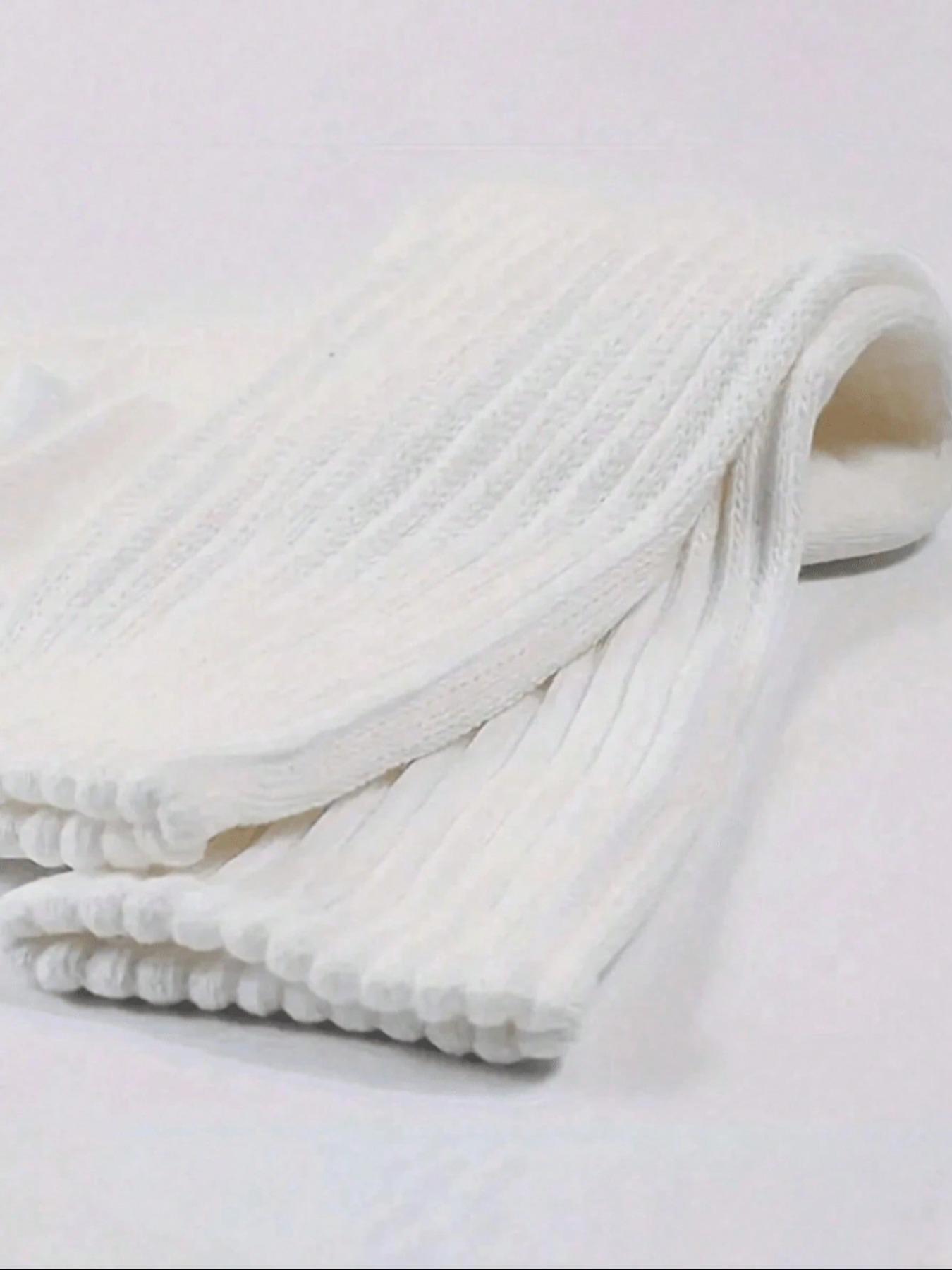 Women's Knit Crew Socks, Dark, Fitted Plain Design, Comfortable Soft Casual Socks, All Seasons