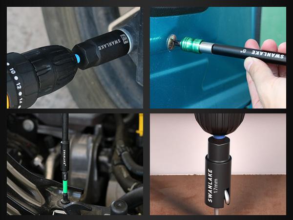 Magnetic Nut Driver Set for Impact Drill Metric & SAE, 74 or 41 Piece, Impact Socket Adapter, Power Bits with Magnetic Holder, Wing Nut Driver, Universal Socket, 1/4'' Quick-change Bit Extension, Christmas Gift