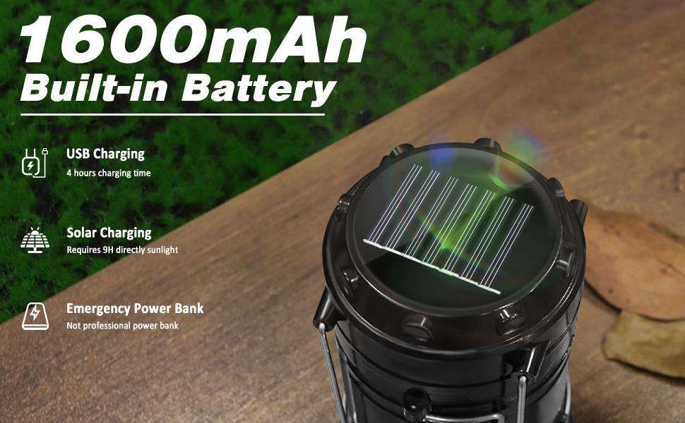 XTAUTO Collapsible Portable LED Camping Lantern Lightweight Waterproof Solar USB Rechargeable LED Flashlight Survival Kits for Indoor Outdoor Home Emergency Light Power Outages Hiking Hurricane 4-Pack
