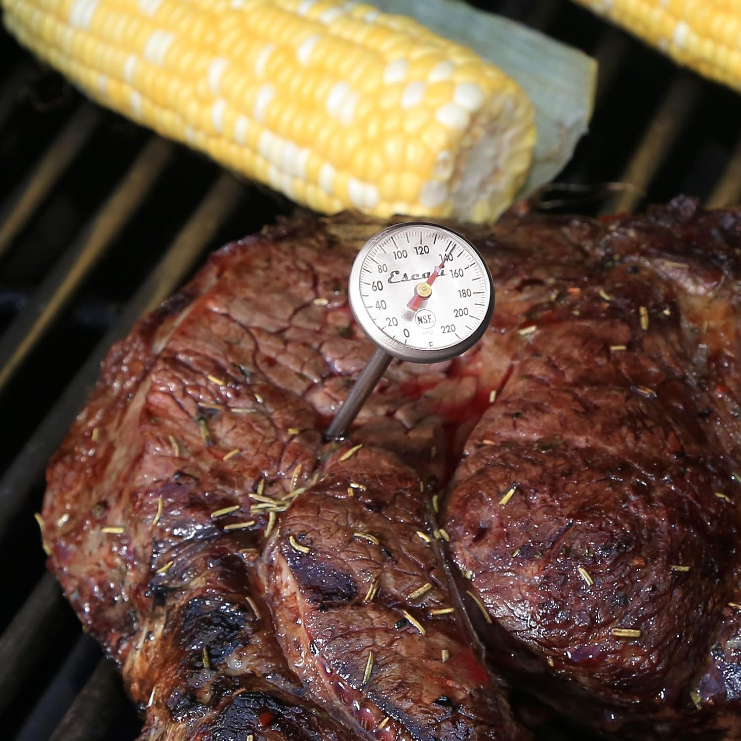 Stainless Steel Oven Safe Meat Thermometer, Extra Large 2.5-inches Dial, Temperature Labeled for Beef, Poultry, Pork, and Veal, Kitchen Cooking Accessories, Kitchen Tools
