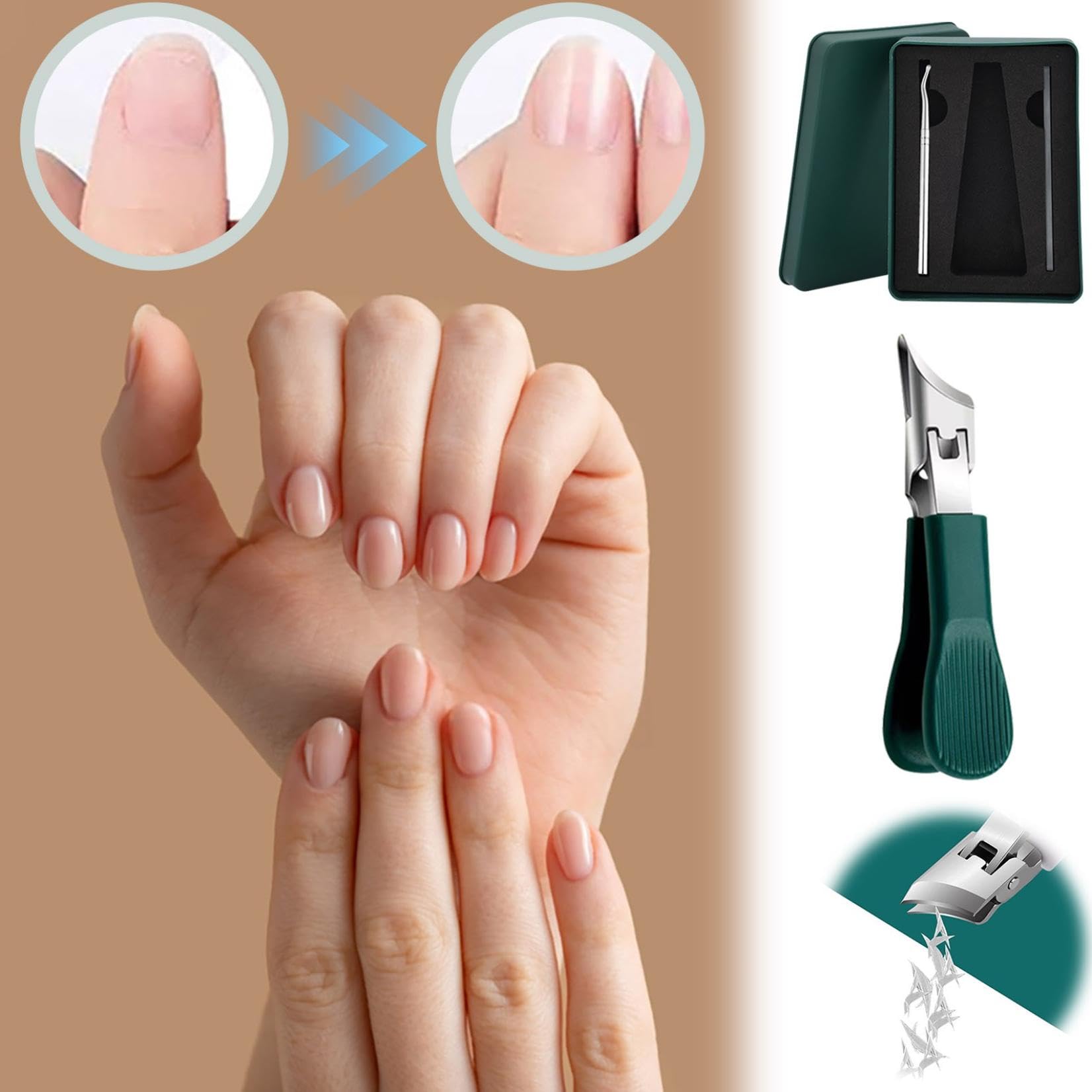 3-in-1 Eagle Beak Nail Clipper Set, Wide Jaw Anti-Splash Slanted Clipper, 25° Oblique Trimmer, Ingrown Toenail Clippers for Thick Nails, Perfect for Seniors