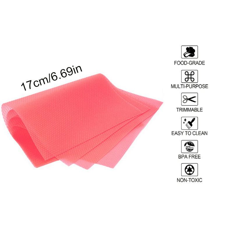 4Pcs Refrigerator Liner Can Be Cleaned and Cut. The Refrigerator Liner Is Waterproof and Oil-proof. The Refrigerator Liner Is Used for Shelves, and The Cover Liner Is Used for The Refrigerator Glass Rack and Cabinet Drawer, Home