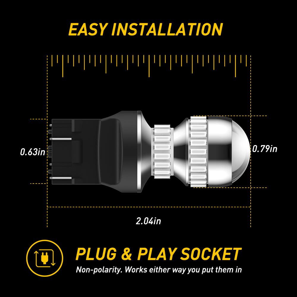 AUXITO Upgraded 7440 7443 LED Bulbs for Reverse Lights T20 7441 7444 LED Replacement Light Kit for Backup Tail Brake Signal Parking DRL Lights, 6000K Xenon White