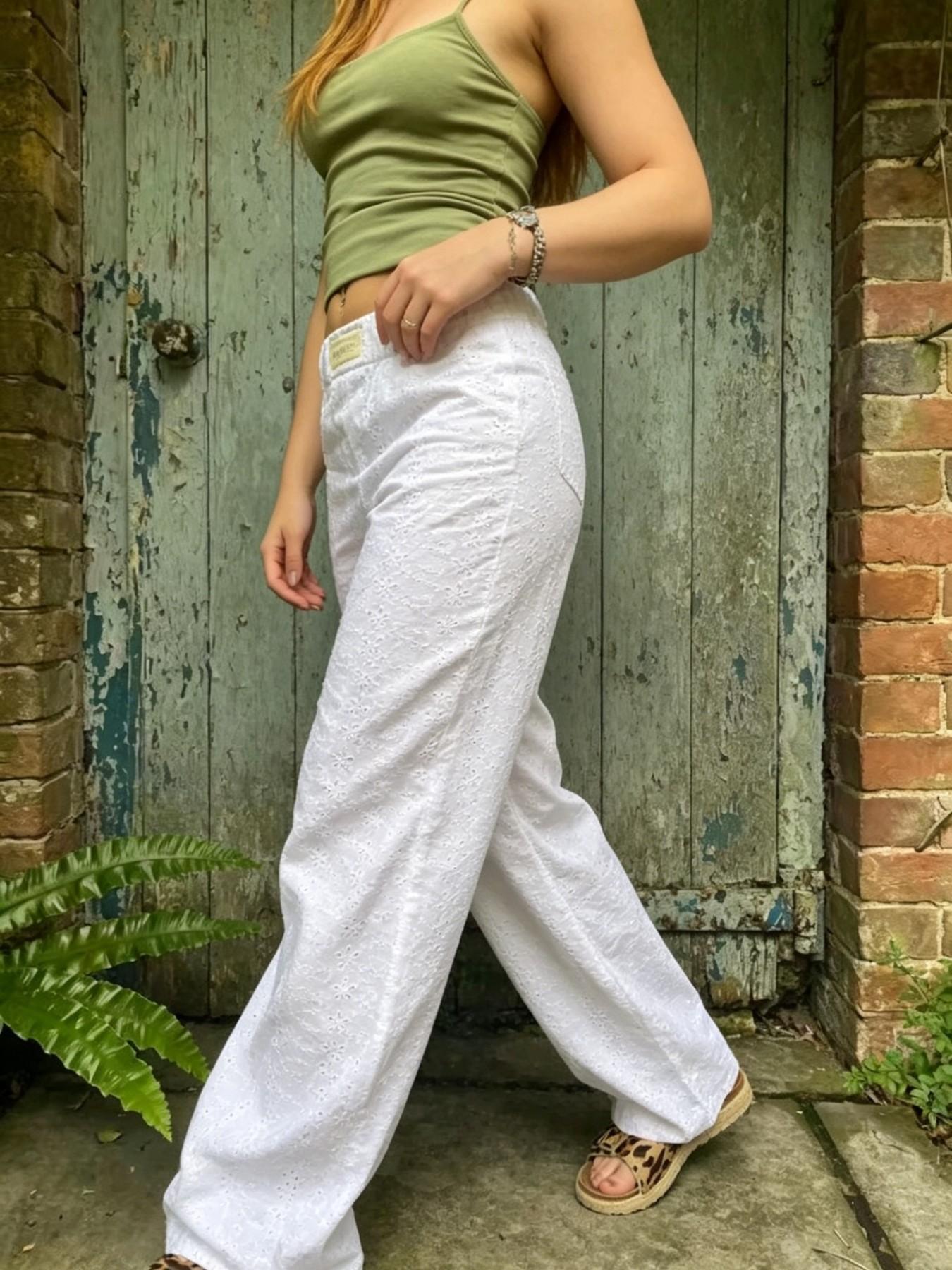 Women's Elastic Waist Wide Leg Pants, Summer Breathable Casual Trousers, Lazy Street Style, Loose-Fitting Long Pants