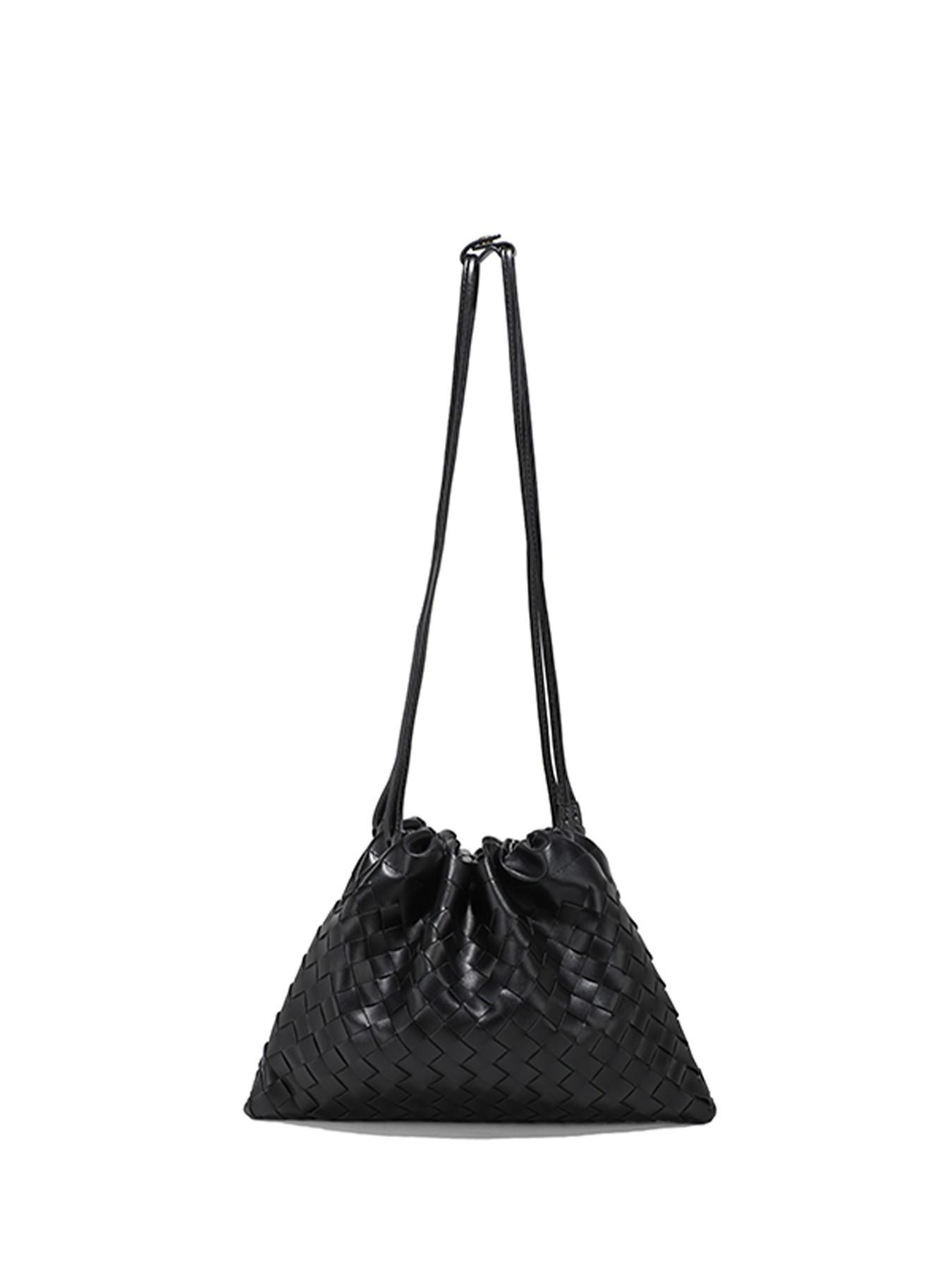 Meadow Cloud Bag, Relaxed Crossbody Small Bag, Underarm Shoulder Crossbody Woven Trash Bag, Drawstring Bag, Versatile Retro Woven Crossbody